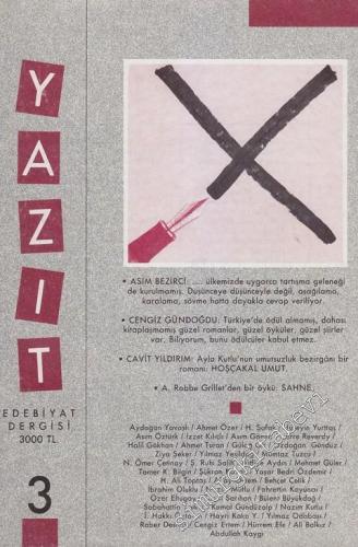 Yazıt - Kültür Sanat Üç Aylık Edebiyat Dergisi - 3      Mayıs