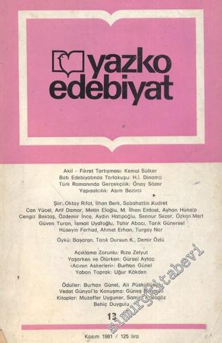 Yazko Edebiyat Dergisi - Sayı: 13; Kasım 1981