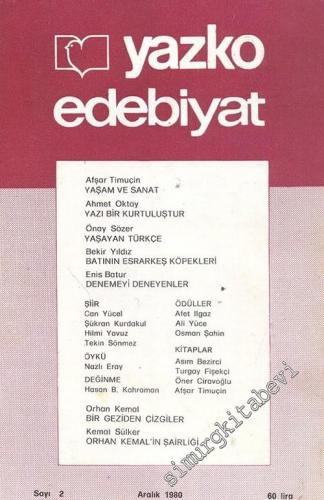 Yazko Edebiyat Dergisi - Sayı: 2, Aralık 1980