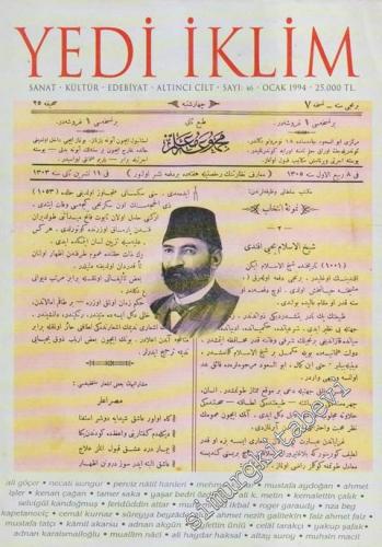 Yedi İklim: Edebiyat, Kültür, Sanat Aylık Dergisi  - 46  6    Ocak