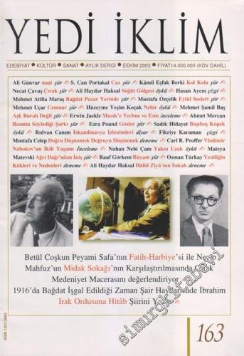 Yedi İklim: Edebiyat, Kültür, Sanat Aylık Dergisi - Dosya: Betül Coşkun  - 163      Ekim