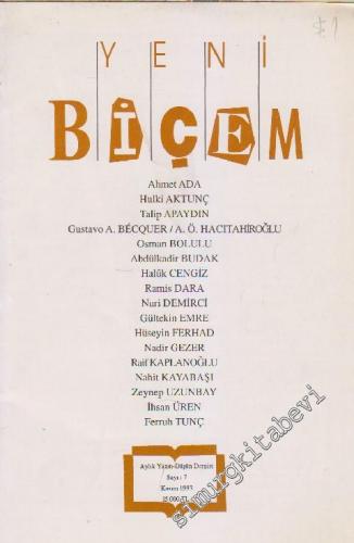 Yeni Biçem Aylık Yazın Dergisi - Sayı: 7    1  Kasım