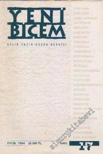Yeni Biçem Aylık Yazın Düşün Dergisi - Sayı: 17    2  Eylül