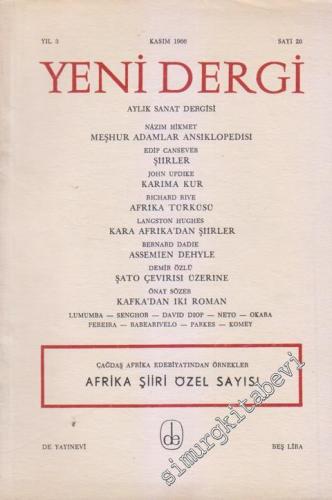 Yeni Dergi - Aylık Sanat Dergisi, Afrika Şiiri Özel Sayısı - Sayı; 26    3  Kasım