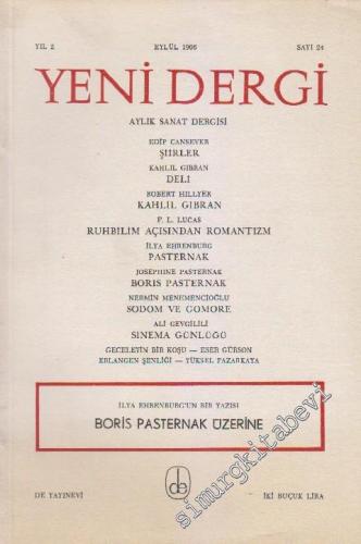 Yeni Dergi Aylık Sanat Dergisi : Boris Pasternak Üzerine - Sayı; 24    2  Eylül 1966