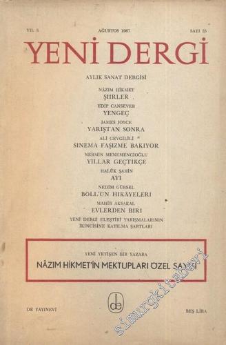 Yeni Dergi - Aylık Sanat Dergisi, Nazım Hikmet'in Mektupları Özel Sayısı - Sayı: 35    3  Ağustos 1967