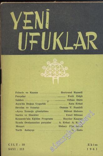 Yeni Ufuklar Aylık Sanat Fikir Dergisi - Sayı: 113, Ekim 1961