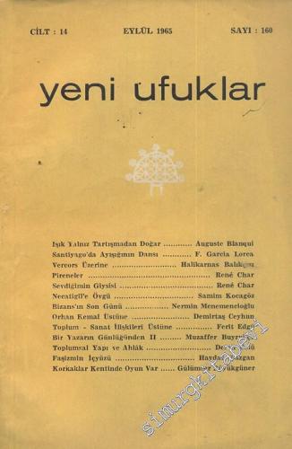 Yeni Ufuklar Aylık Sanat Fikir Dergisi - Sayı: 160, Eylül 1965       1965