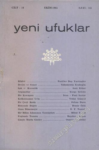Yeni Ufuklar Aylık Sanat Fikir Dergisi - Sayı: 161, Ekim 1965       1965