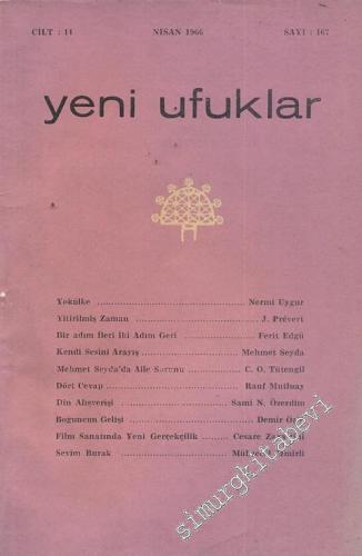 Yeni Ufuklar Aylık Sanat Fikir Dergisi - Sayı: 167, Nisan 1966
