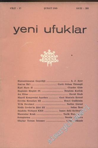 Yeni Ufuklar Aylık Sanat Fikir Dergisi - Sayı: 201, Şubat 1969       1969