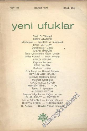 Yeni Ufuklar Aylık Sanat Fikir Dergisi - Sayı: 230, Kasım 1972       1972