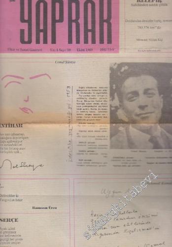 Yeni Yaprak Fikir ve Sanat Gazetesi - Sayı: 10    1  Ekim