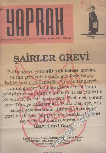 Yeni Yaprak Fikir ve Sanat Gazetesi - Sayı: 17    2  Temmuz - Ağustos