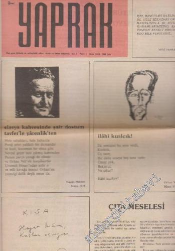 Yeni Yaprak Fikir ve Sanat Gazetesi - Sayı: 2    1  Ocak