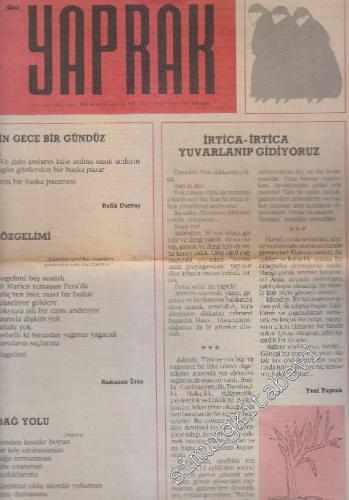 Yeni Yaprak Fikir ve Sanat Gazetesi - Sayı: 5    1  Nisan - Mayıs