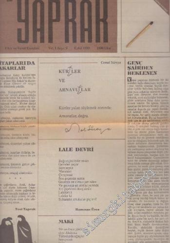Yeni Yaprak Fikir ve Sanat Gazetesi - Sayı: 9    1  Eylül