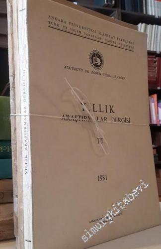 Yıllık Araştırmalar Dergisi, Sayı: 1 - 3; Yıl: 1956 - 1981 TAKIM