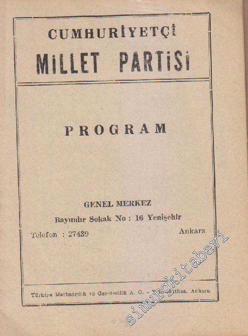 Cumhuriyetçi Millet Partisi Program